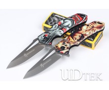 Browning X89 fast opening folding knife with skull 3D printing handle UD407661